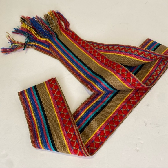 Three Woven Multicolored Multipurpose Belt Tie Purse Camera Strap Accessories - Picture 2 of 7